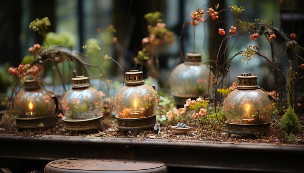 Décoration de jardin avec des objets de récupération